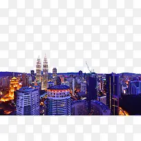 大都市夜景俯视图