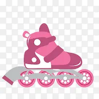粉色单排卡通轮滑鞋