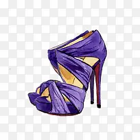 蓝紫色高跟鞋