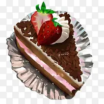 手绘巧克力草莓蛋糕