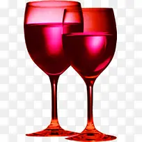 红色透明葡萄酒杯