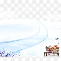 雪地里的情侣