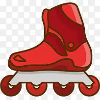 红色金属高级轮滑鞋