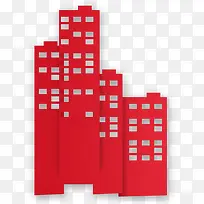 造型建筑物红色房子效果