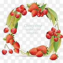 草莓樱桃装饰边框