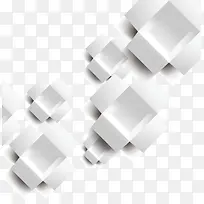 矢量立体白色正方体纸盒背景装饰