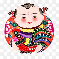 新春传统中国娃娃