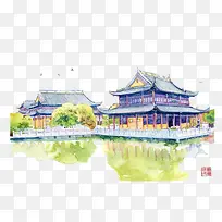 中国寺庙手绘