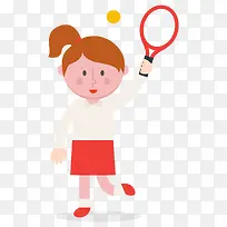 校园里打羽毛球的女同学