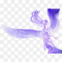 手绘紫色天使