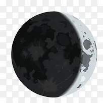 灰黑色卡通月食月亮