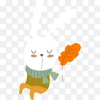 可爱秋季小白兔