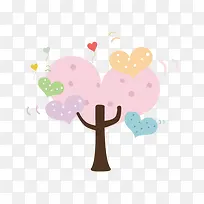 粉色爱心树