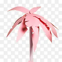 粉红色椰子树立体
