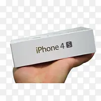 手拿苹果4s手机盒
