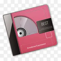 玫红色简洁光盘光碟