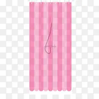 粉色条纹浴帘矢量图