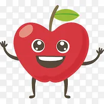 红色开心的苹果小人