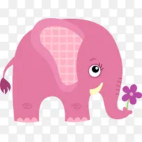 粉色卡通大象装饰图案