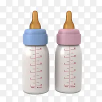 粉色蓝色宝宝奶瓶