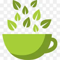 绿色春季茶叶茶杯