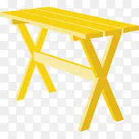 矢量手绘黄色桌子