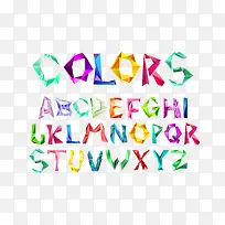 彩色折纸字母矢量素材