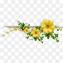 黄色菊花装饰图案