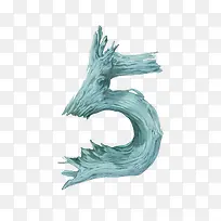 矢量C4D彩色创意数字5