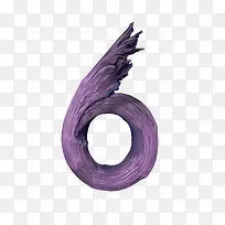 矢量C4D创意紫色数字6