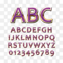 矢量紫色金边字母