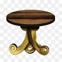 棕色漂亮圆形木桌