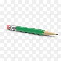 绿色短铅笔
