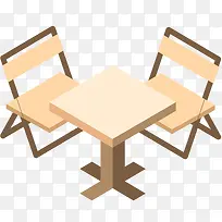 矢量立体装饰休闲桌椅元素