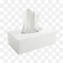 纯白色纸质包装的抽纸巾实物