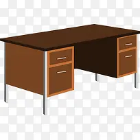 棕色办公桌子
