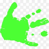 创意绿色手指印涂鸦