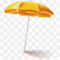 沙滩海边黄色太阳伞