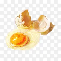 打碎的鸡蛋手绘画素材图片