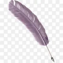 紫色羽毛笔