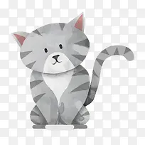 灰色可爱小猫矢量图