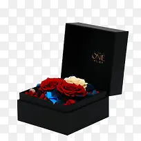 黑色礼物盒花朵