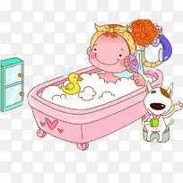 粉色浴缸