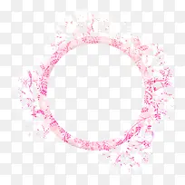 粉红色清新圆圈树藤边框纹理