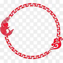 红色中国风鲤鱼框架