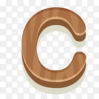 棕色木质纹路字母C