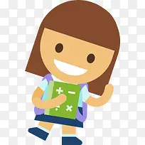 开学季上学的小女孩