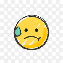 手绘失望表情免抠素材