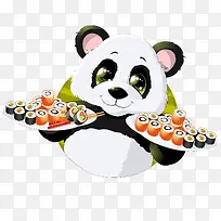 可爱的大熊猫和寿司