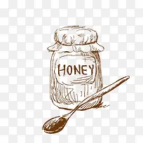手绘蜂蜜罐